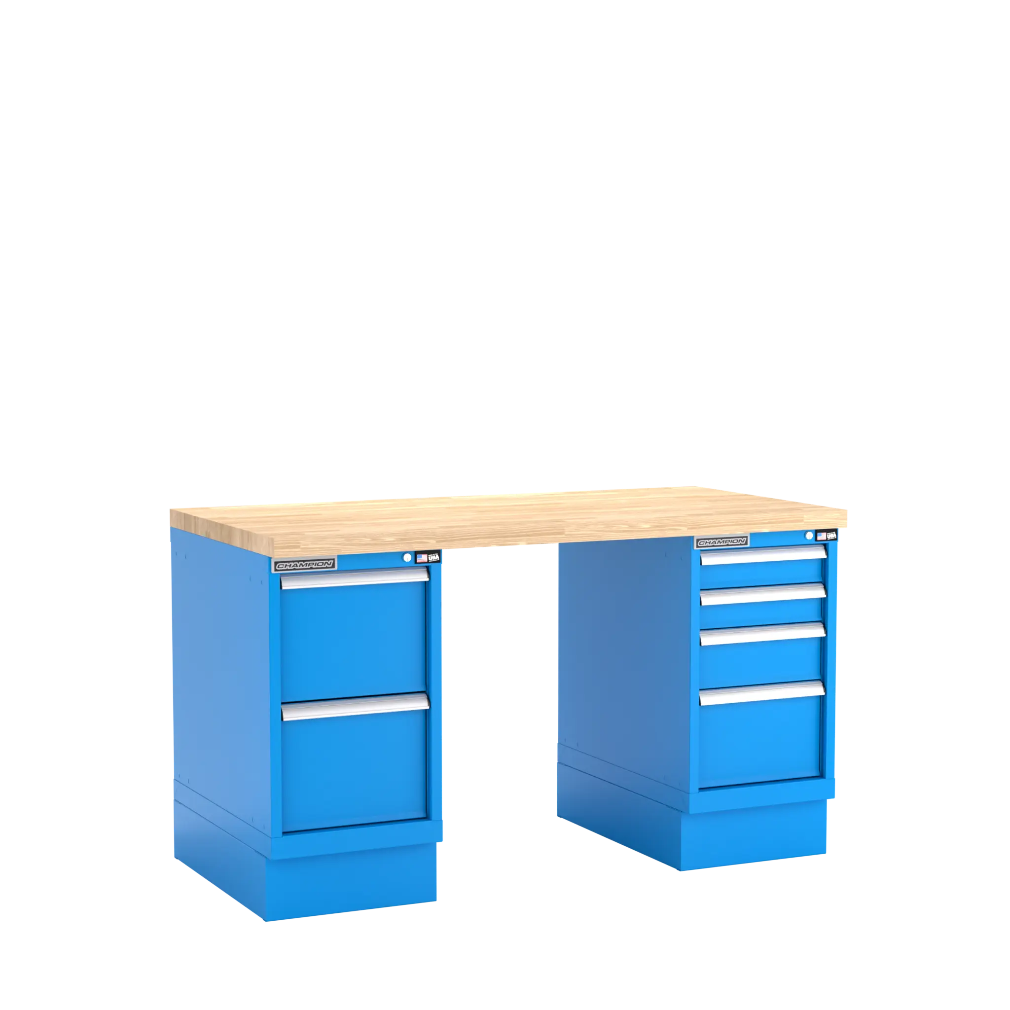 Champion Tool Industrial Workbench with Two Preconfigured 6-Drawer Cabinets, 60 W x 35-1/4 H x 30 D in - CM WB500-B6030 Champion Tool Storage