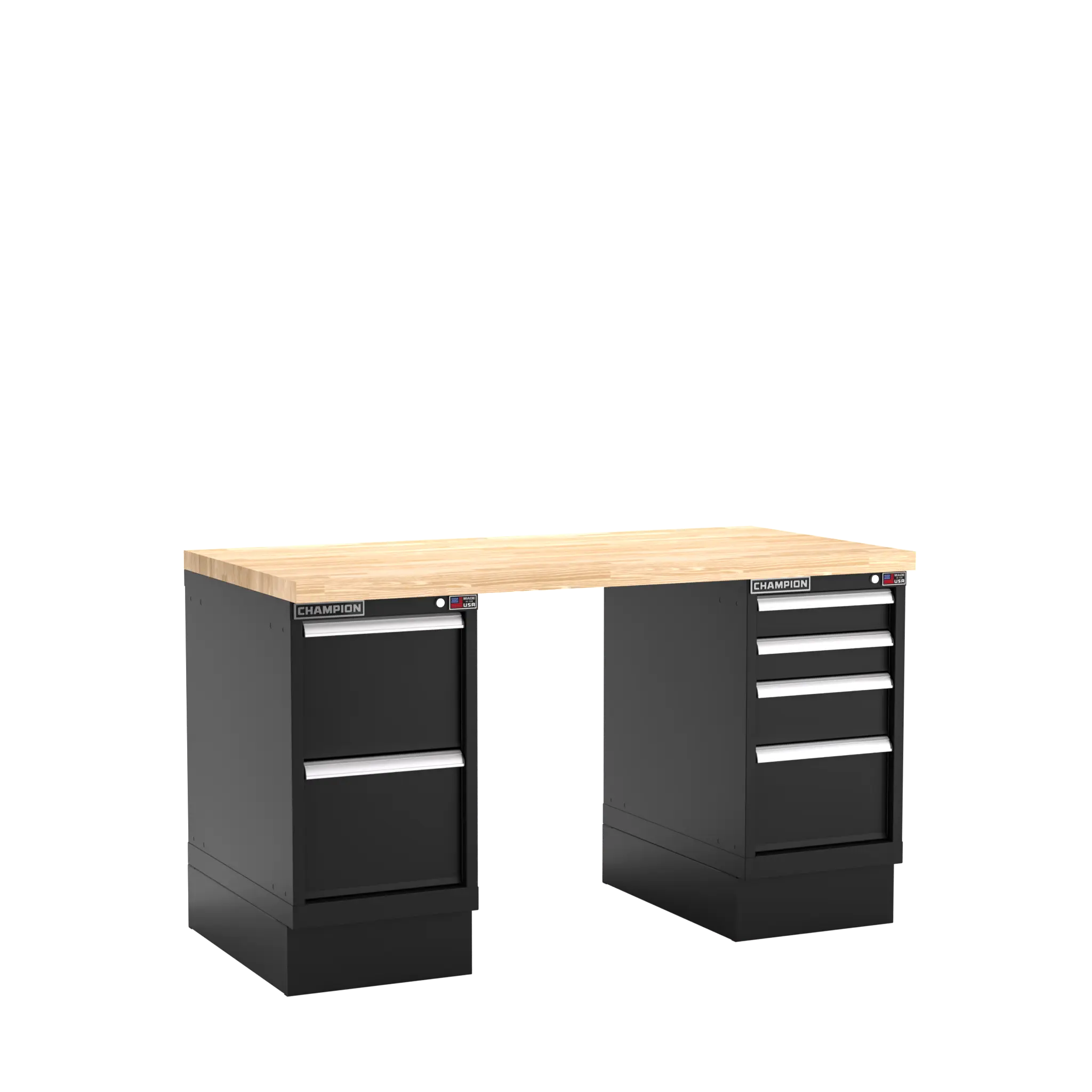 Champion Tool Industrial Workbench with Two Preconfigured 6-Drawer Cabinets, 60 W x 35-1/4 H x 30 D in - CM WB500-B6030 Champion Tool Storage