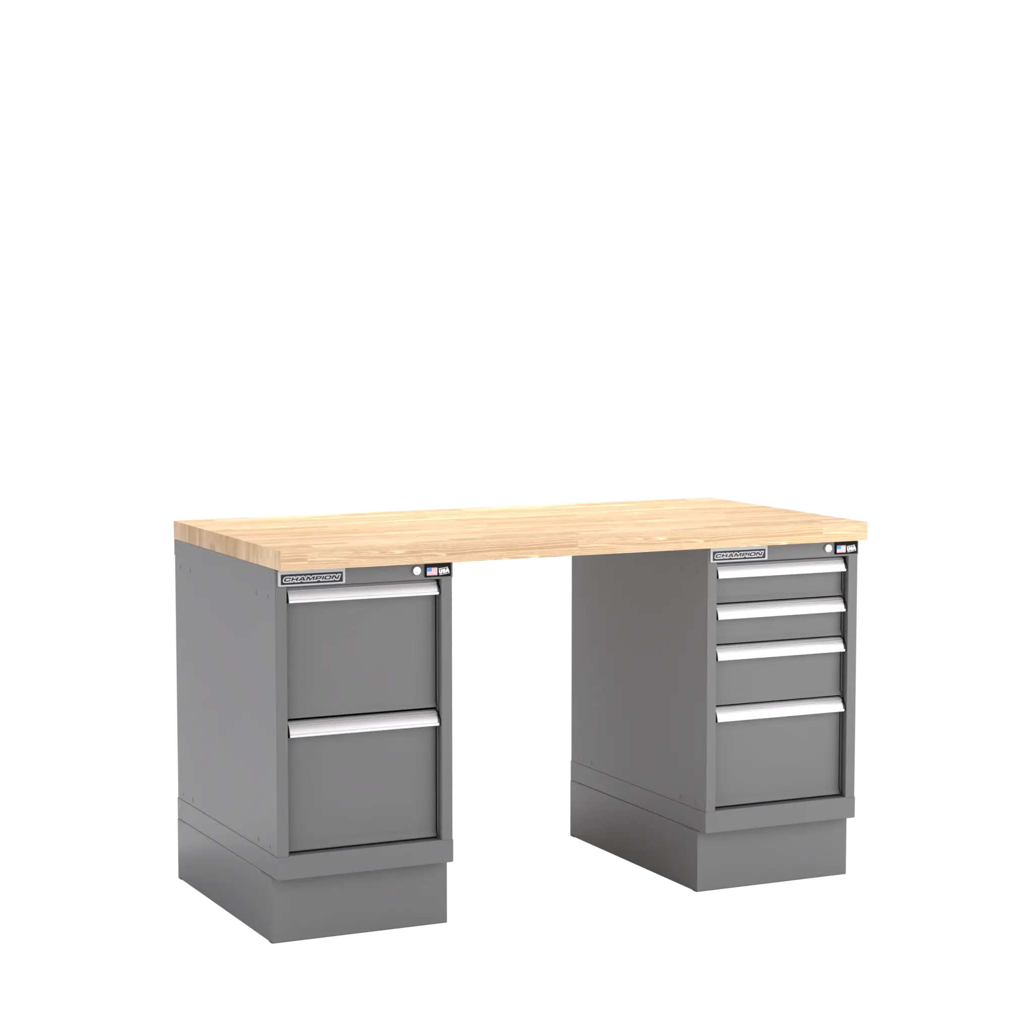 Champion Tool Industrial Workbench with Two Preconfigured 6-Drawer Cabinets, 60 W x 35-1/4 H x 30 D in - CM WB500-B6030 Champion Tool Storage