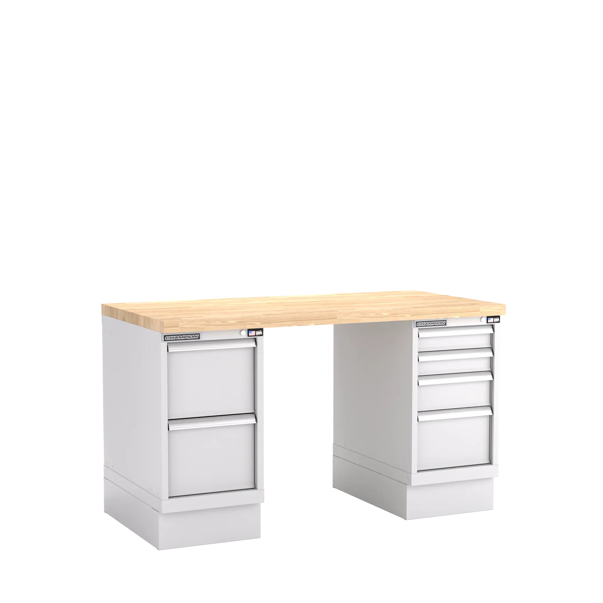 Champion Tool Industrial Workbench with Two Preconfigured 6-Drawer Cabinets, 60 W x 35-1/4 H x 30 D in - CM WB500-B6030 Champion Tool Storage