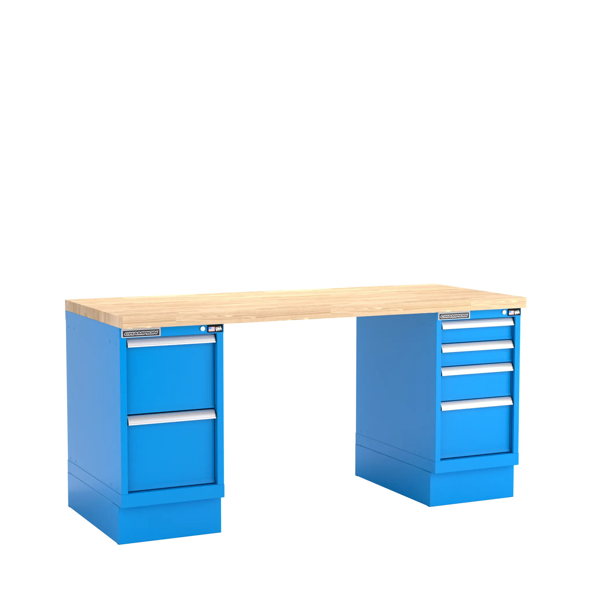 Champion Tool Industrial Workbench with Two Preconfigured 6-Drawer Cabinets, 72 W x 35-1/4 H x 30 D in - CM WB500-B7230 Champion Tool Storage