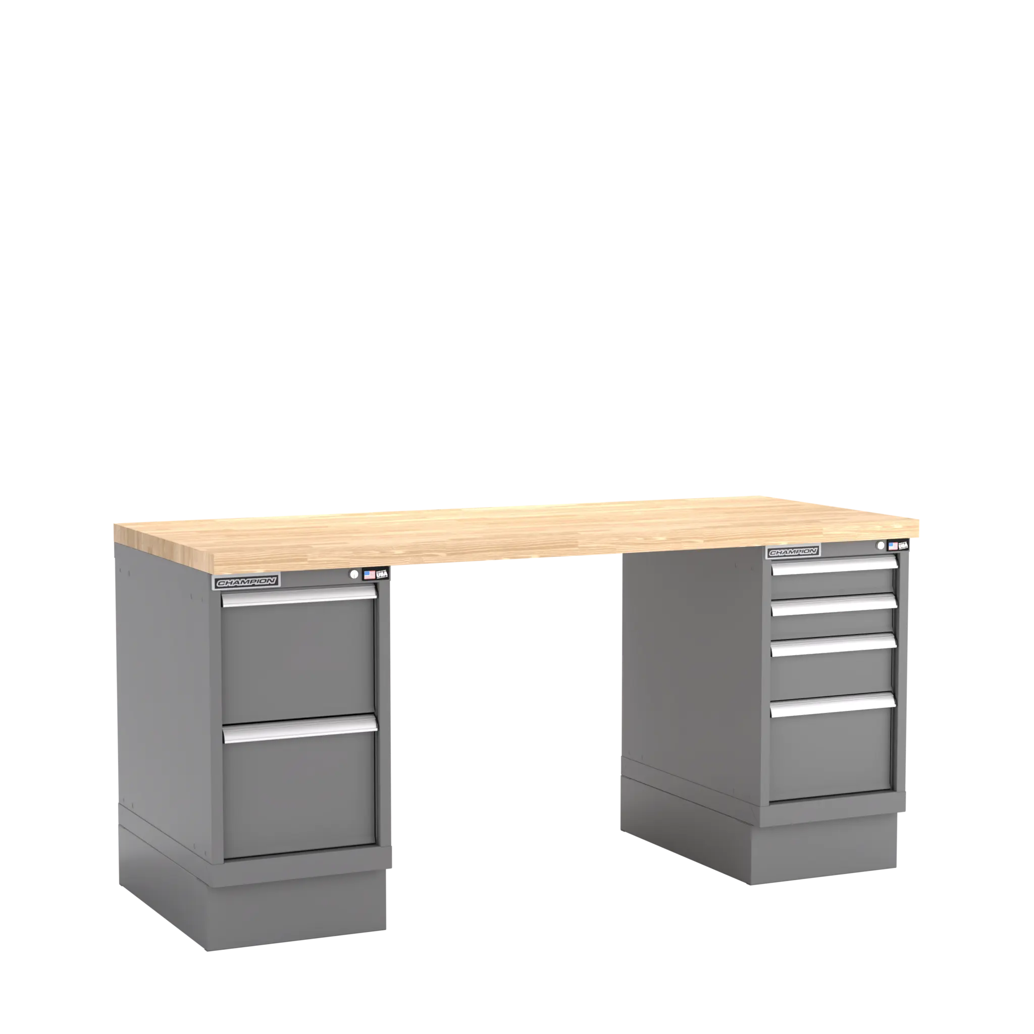 Champion Tool Industrial Workbench with Two Preconfigured 6-Drawer Cabinets, 72 W x 35-1/4 H x 30 D in - CM WB500-B7230 Champion Tool Storage