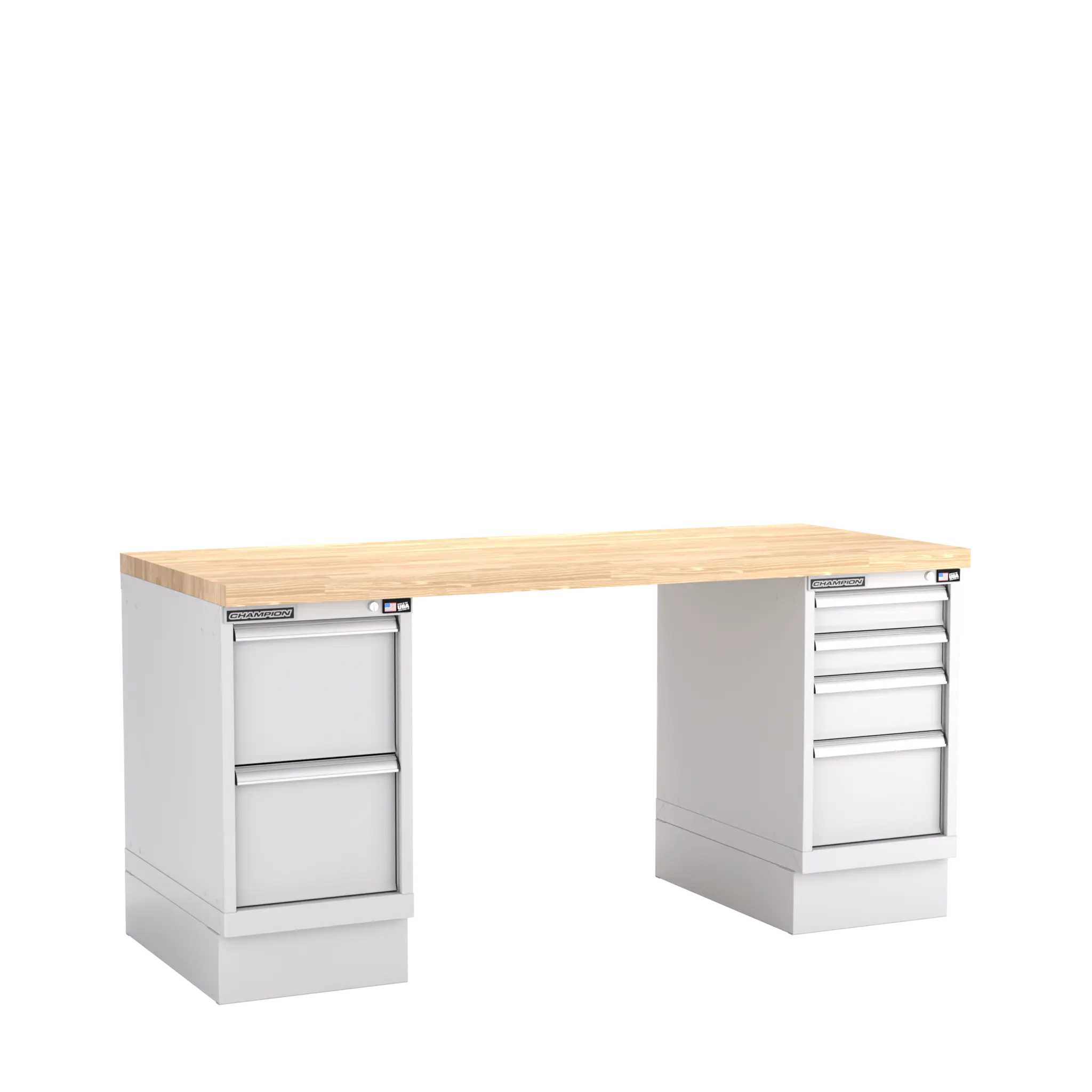 Champion Tool Industrial Workbench with Two Preconfigured 6-Drawer Cabinets, 72 W x 35-1/4 H x 30 D in - CM WB500-B7230 Champion Tool Storage