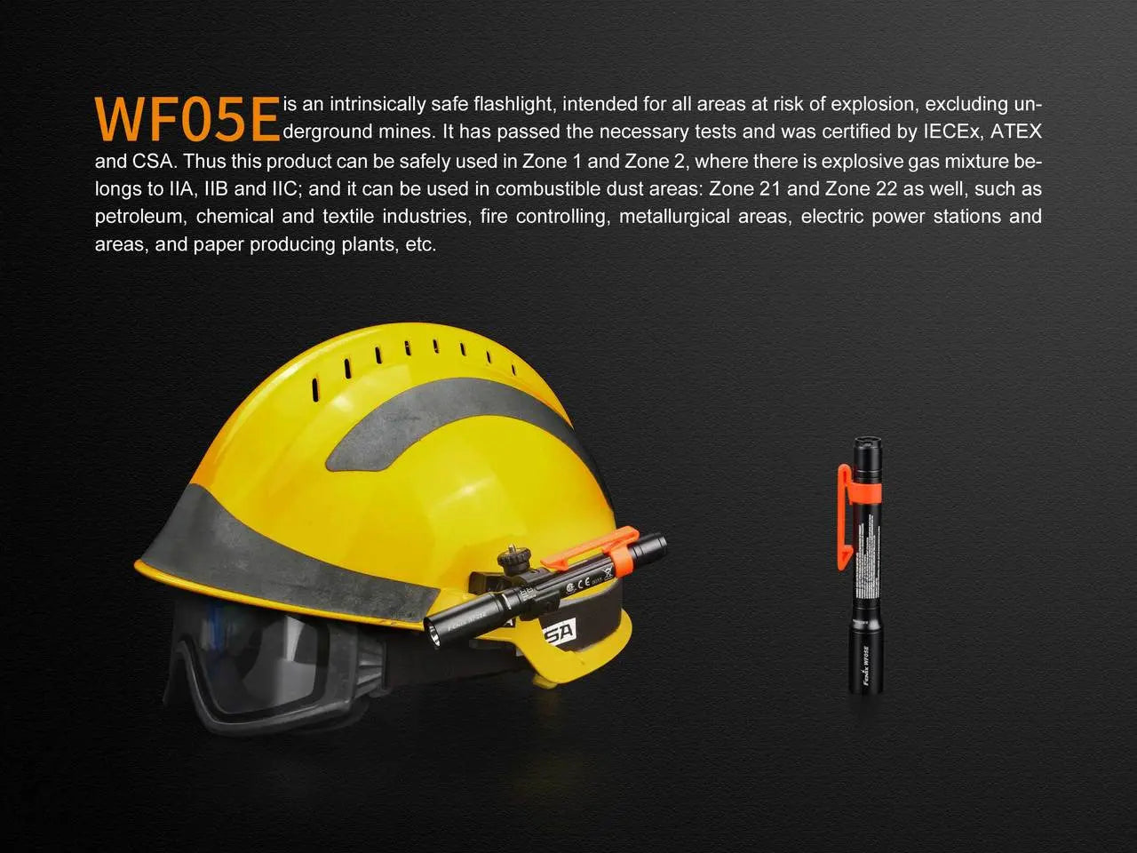Fenix 85 Lumen AAA Intrinsically Safe Flashlight - F FX-WF05E Fenix