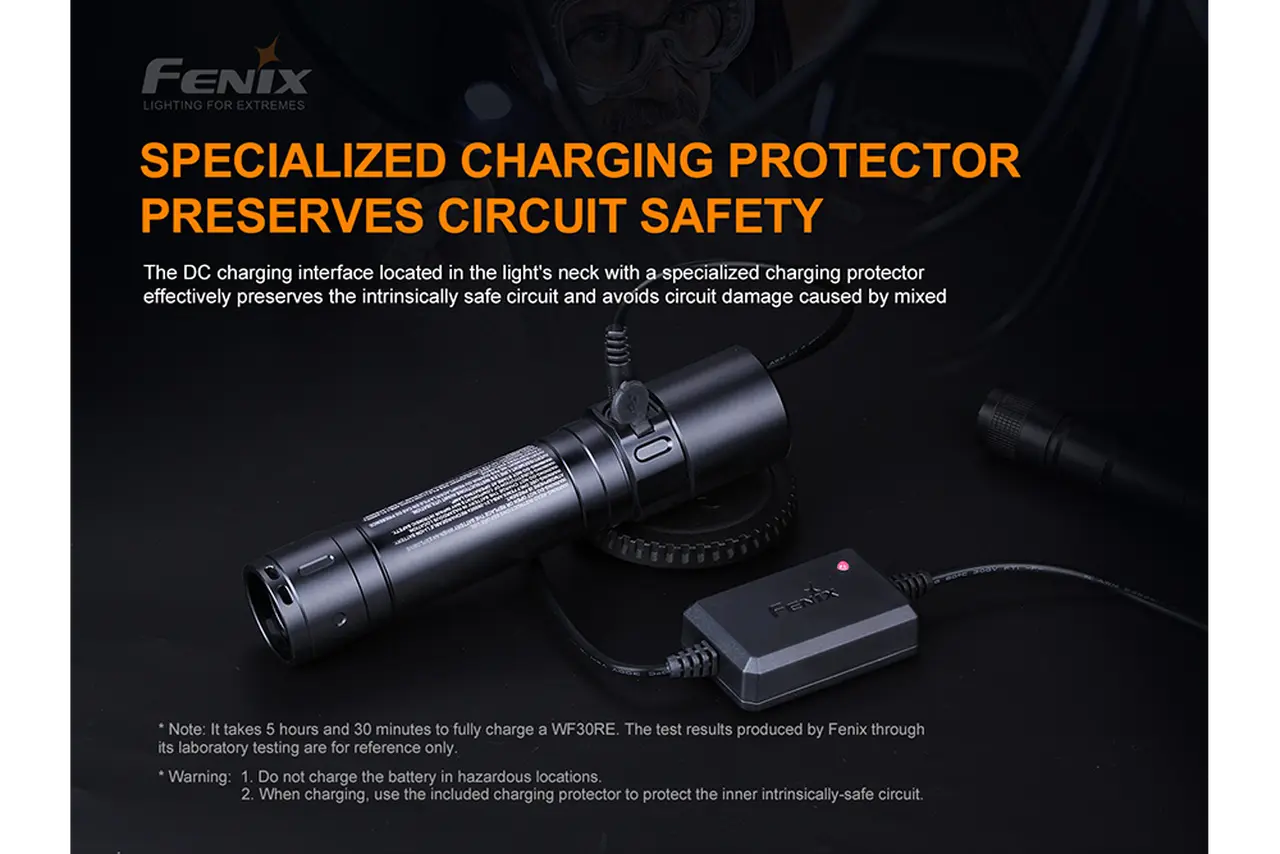 Fenix 280 Lumen Intrinsically Safe Rechargeable Flashlight - F FX-WF30RE Fenix