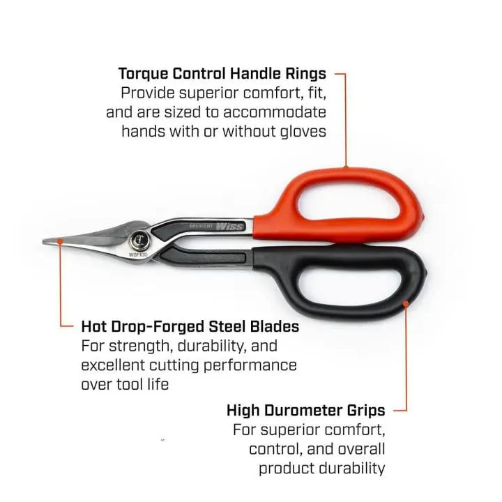 WISS Duckbill Pattern Tinner Snip, 10 in - GW WDF10D WISS