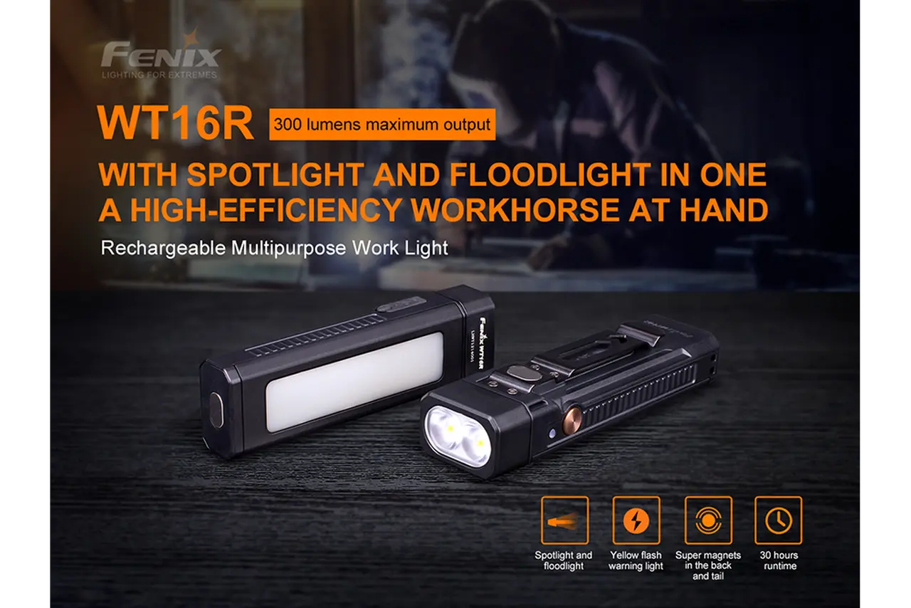 Fenix 300 Lumen Rechargeable Work Light - F FX-WT16R Fenix