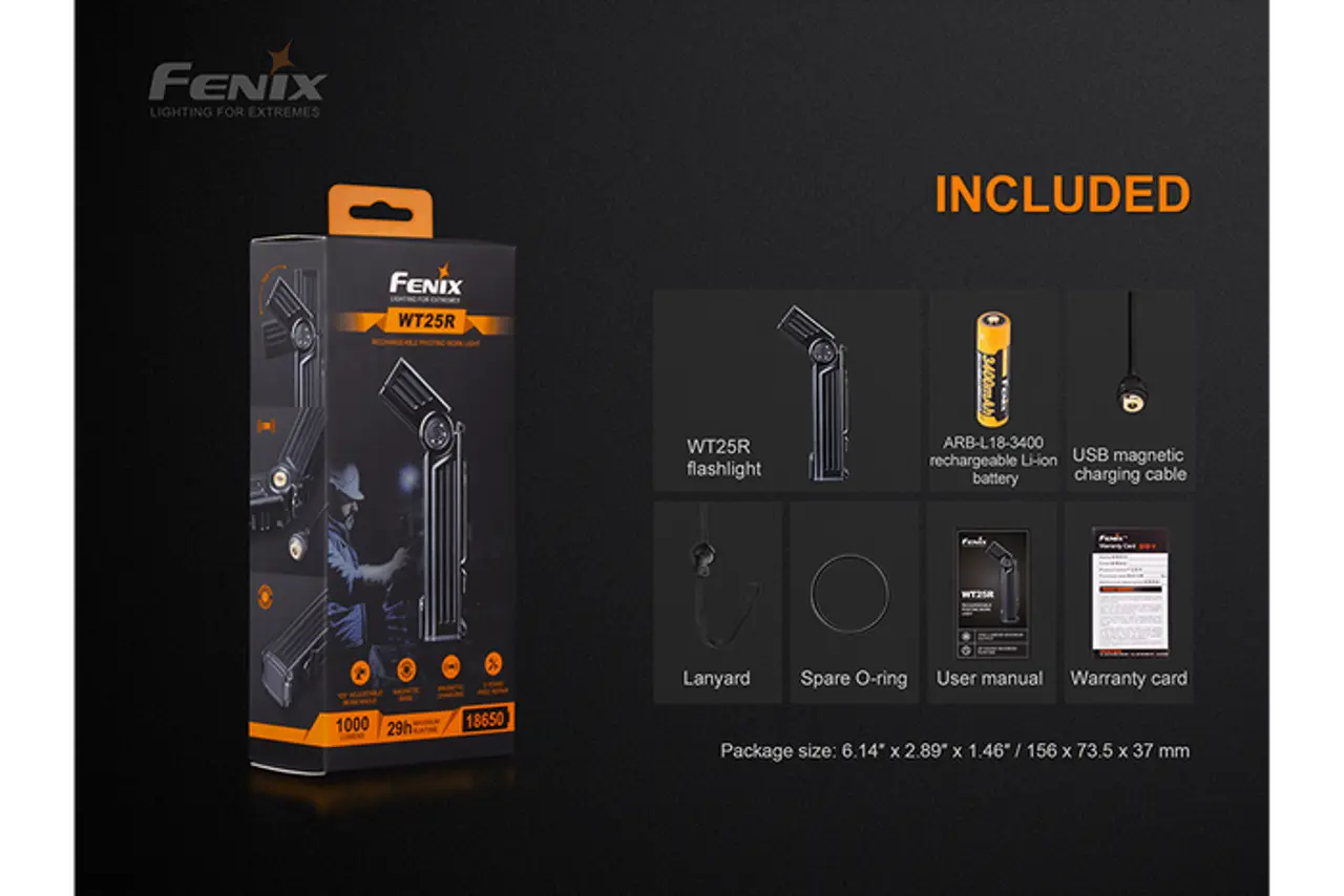 Fenix 1000 Lumen LED Rechargeable Work Light - F FX-WT25R Fenix