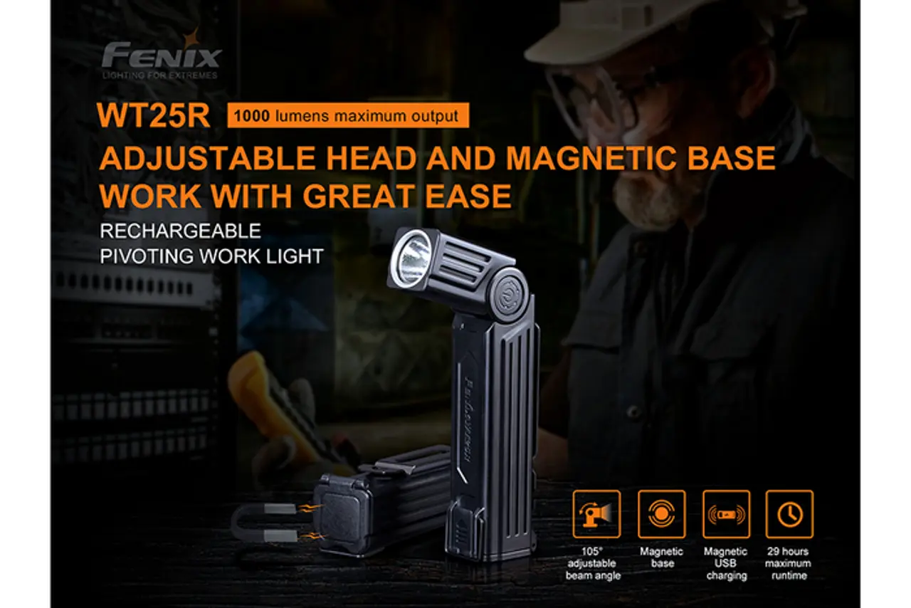 Fenix 1000 Lumen LED Rechargeable Work Light - F FX-WT25R Fenix