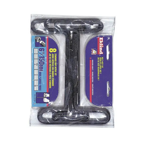Eklind Set of 8 Long Standard Grip Hexagon T-Key with Pouch - EK 33168 Hexagon T-Key Set Eklind
