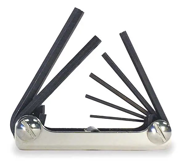 Eklind Set of 7 Fold-Up Hexagon Key with Classic Steel Handle - EK 21172 Hexagon Key Fold-Up Set Eklind