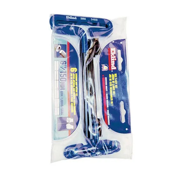 Eklind Set of 8 Long Cushion Grip Hexagon T-Key with Pouch - EK 55168 Hexagon T-Key Set Eklind