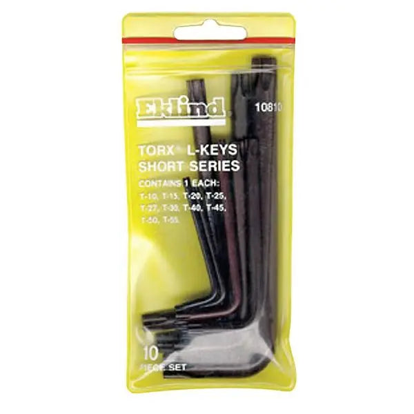 Eklind Set of 10 Short Torx L-Key with Pouch - EK 10810 Torx L-Key Set Eklind