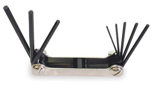 Eklind Set of 8 Fold-Up Hexagon Key with Classic Steel Handle - EK 20811 Hexagon Key Fold-Up Set