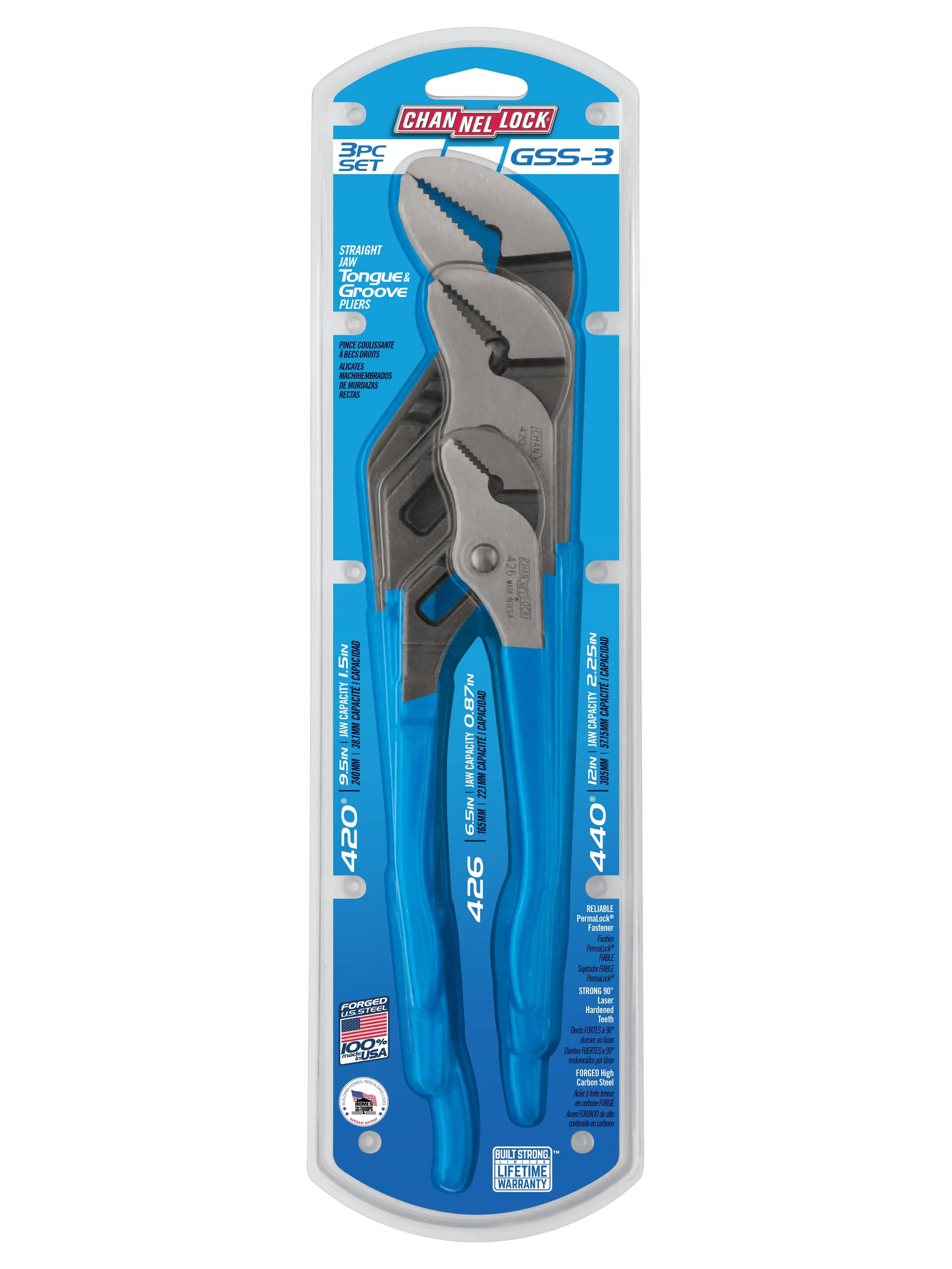 Channellock Set of 3 Tongue and Groove Plier - CL GSS-3 Channellock