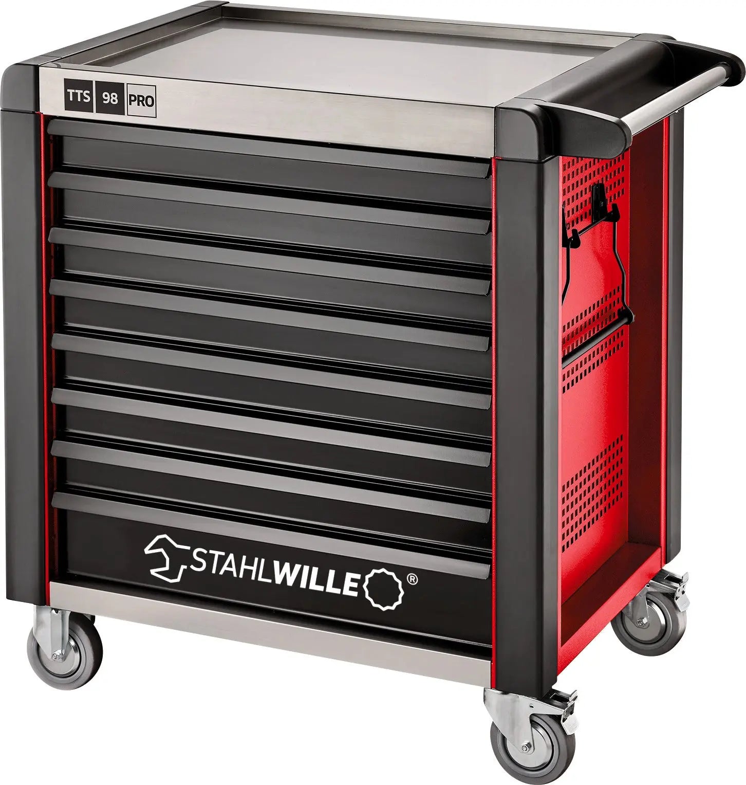 Stahlwille 8-Drawer Red and Black Tool Trolley, Load Capacity 1400 Kg - ST 81200174 Stahlwille