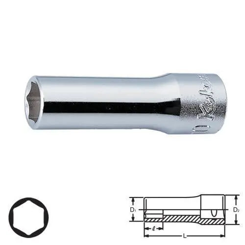 Ko-ken Tools 3/8 in Square Drive SAE Deep Socket, 9/32 in - 3300A-9/32