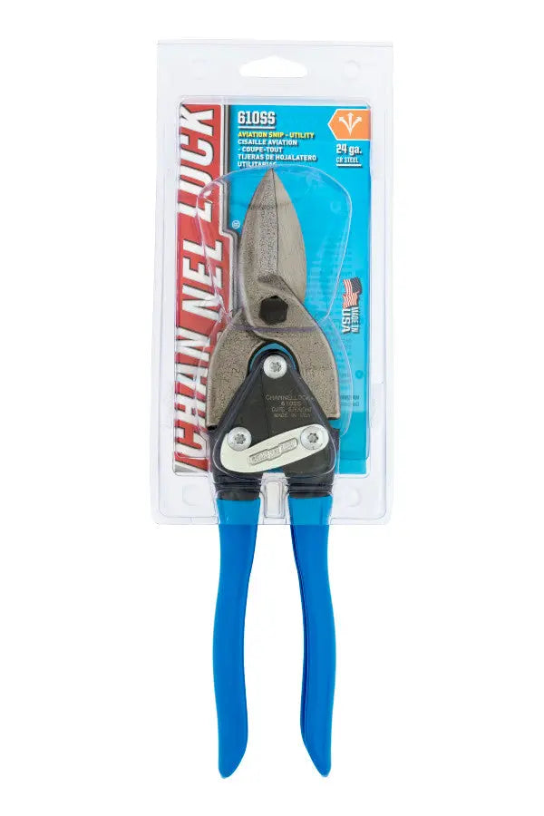 Channellock Straight Cut Utility Aviation Snip, 9.88 in - CL 610SS Channellock