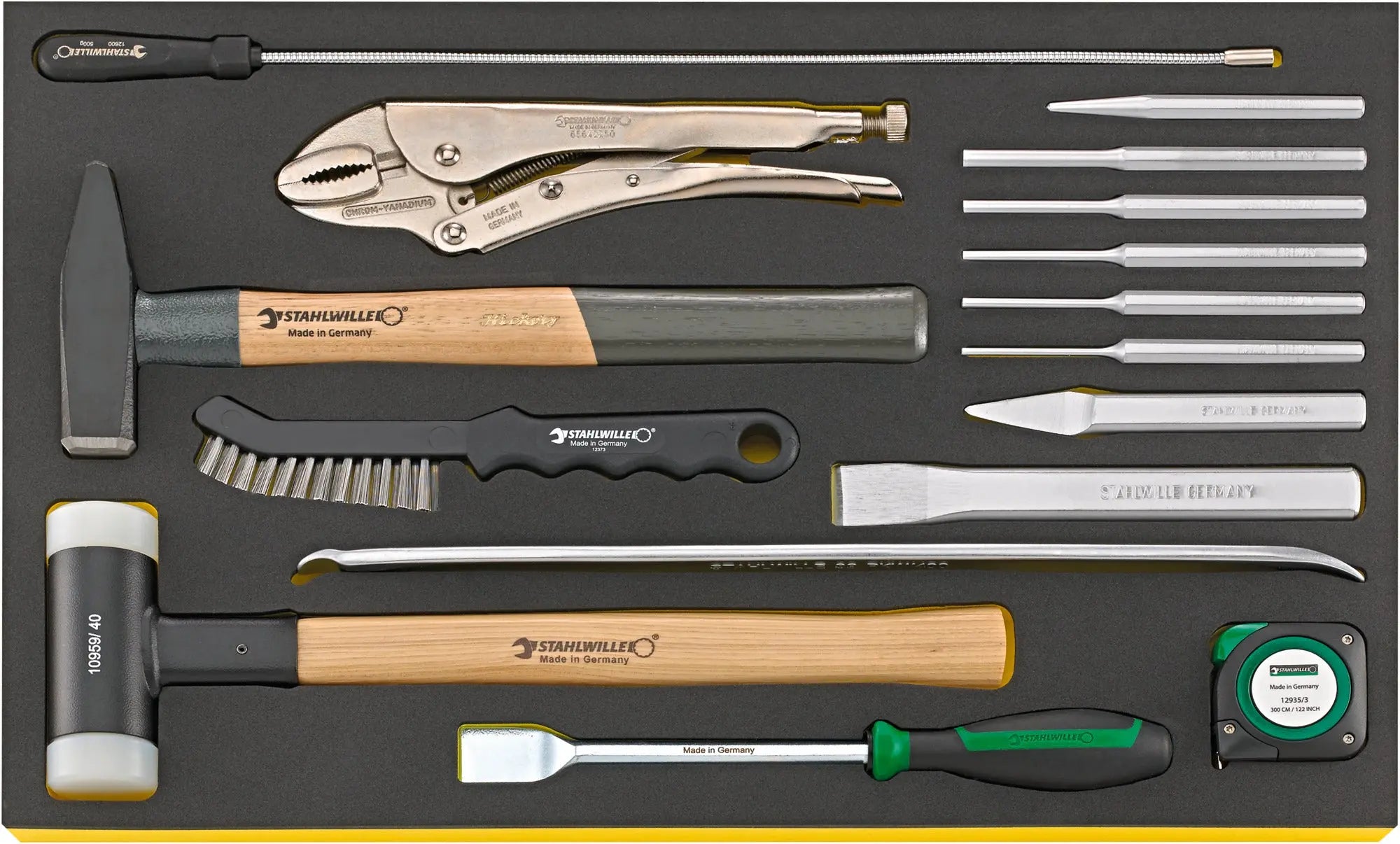 Stahlwille Set of 16 Hammer and Chisel with TCS Insert, Length 350mm - ST 96830609 Stahlwille
