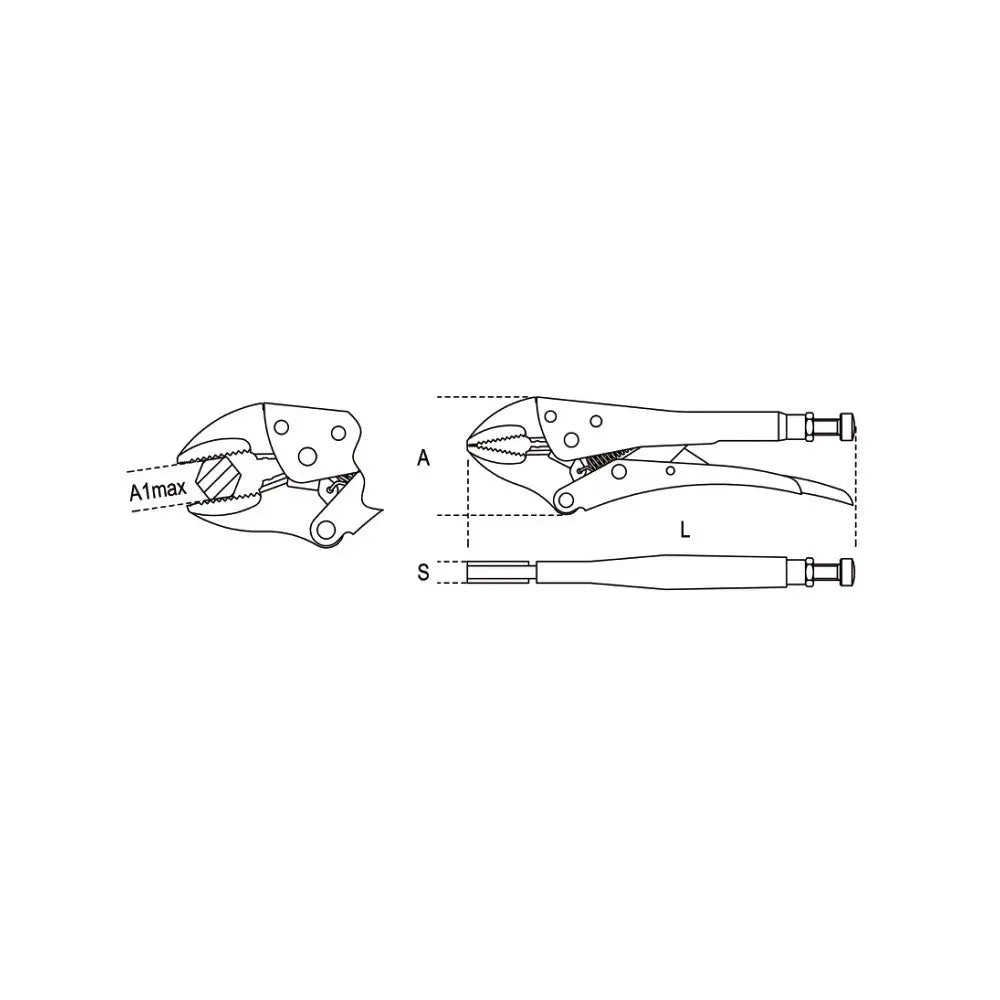 Beta Tools (Article# 1052 300) Self-Locking Plier, Concave Jaws, Chrome-Plated, 12 in - BT 10520030 Beta Tools