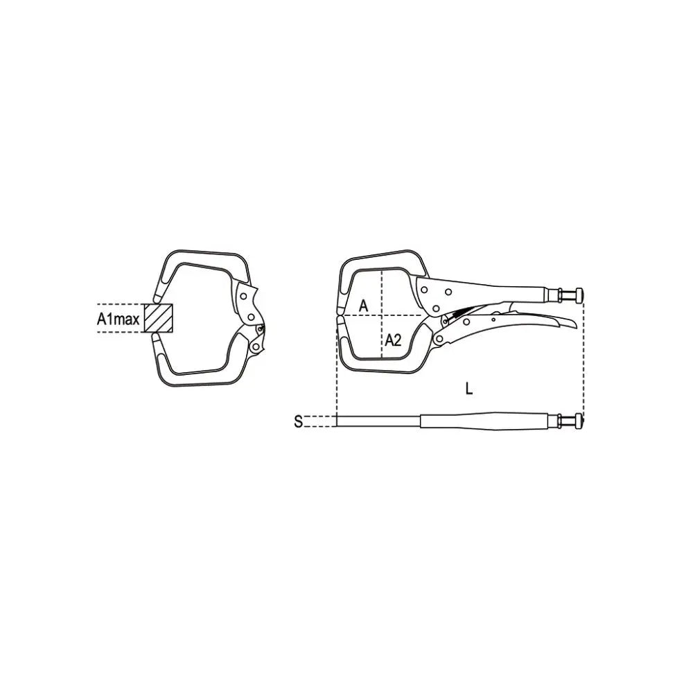 Beta Tools (Article# 1062GM 290) Self-Locking Plier, Floating C Jaws, Chrome-Plated, 11.4 in - BT 10620229 Beta Tools