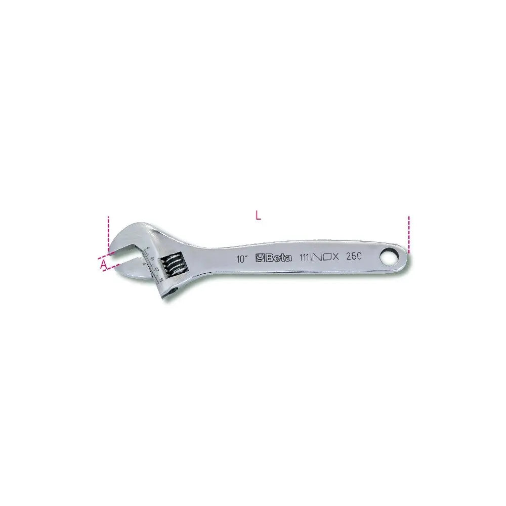 Beta Tools (Article# 111INOX 200) 8 in INOX Stainless Steel Adjustable Wrench - BT 1110320 Beta Tools