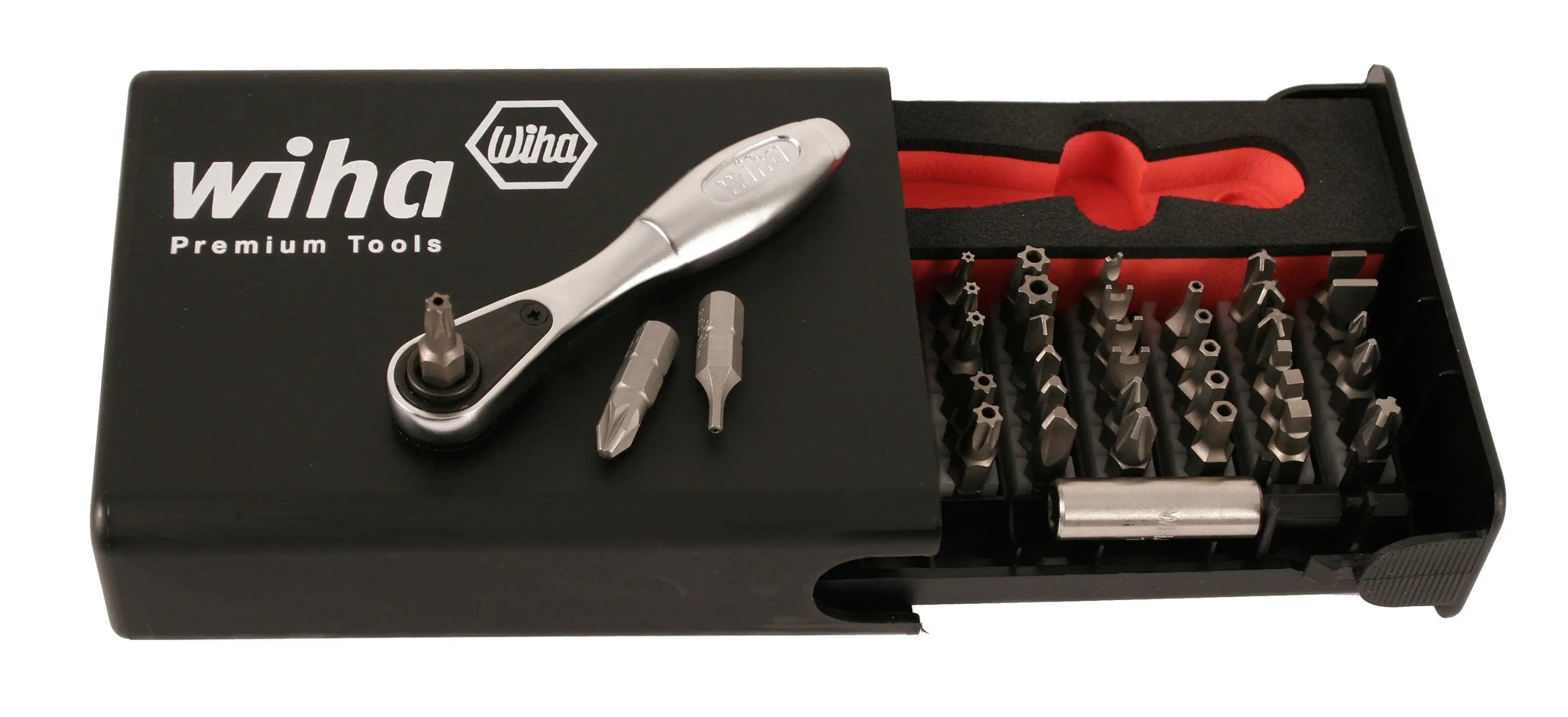 Wiha 71988, Security Bit Set w/1/4 Revs Ratchet 39Pc Wiha