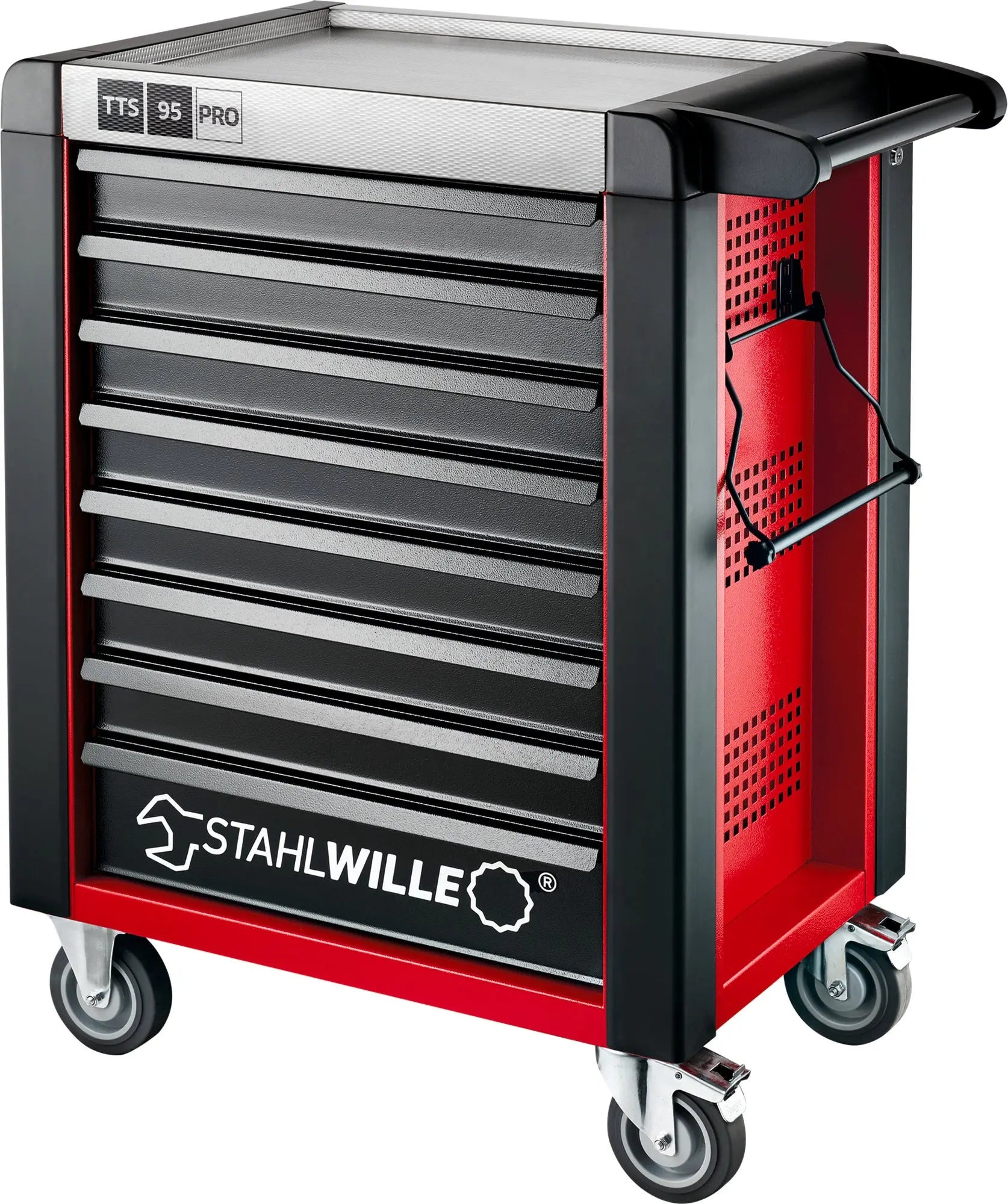 Stahlwille 8-Drawer Red and Black Tool Trolley, Load Capacity 750 Kg - ST 81200168 Stahlwille