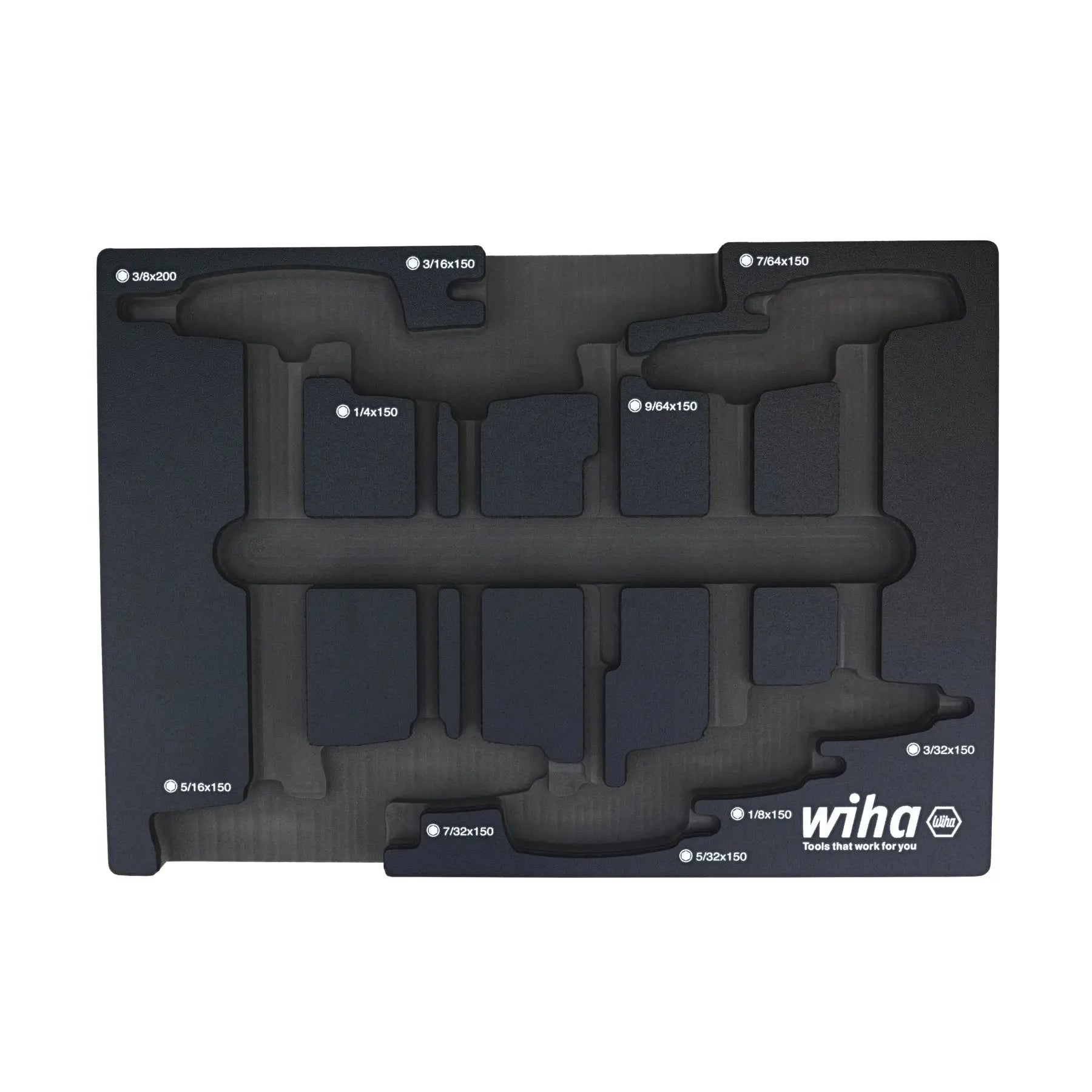 Wiha Empty Tray for 10-Piece SoftGrip Dual Hexagon Drive SAE T-Handles - WI 93050 Wiha