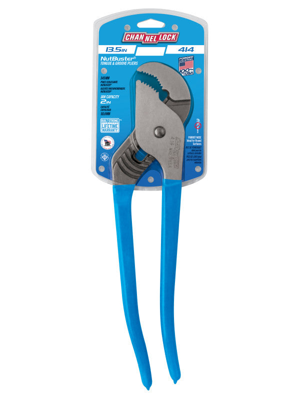 Channellock Nutbuster Parrot Nose Tongue and Groove Plier, 13.5 in - CL 414