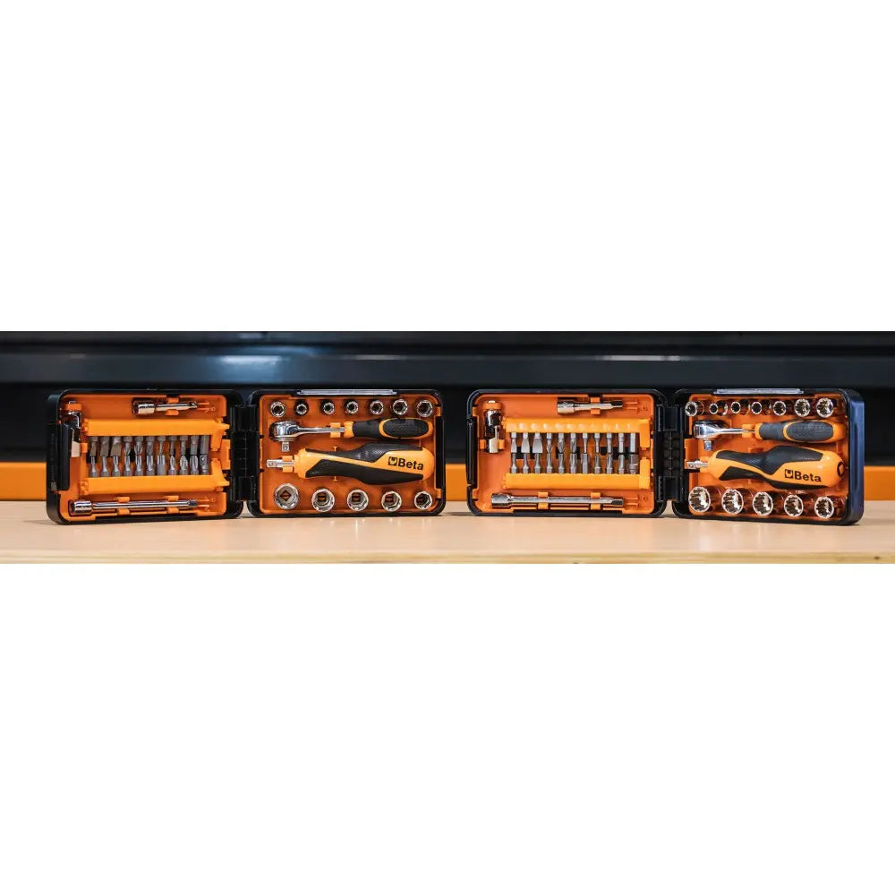 Beta Tools (Article# 900/C39N) Set of 39 Socket and Bit with Case - 11 - 1/4 in Drive Sockets, 21 Bits, 7 Accessories - BT 9000947 Beta Tools