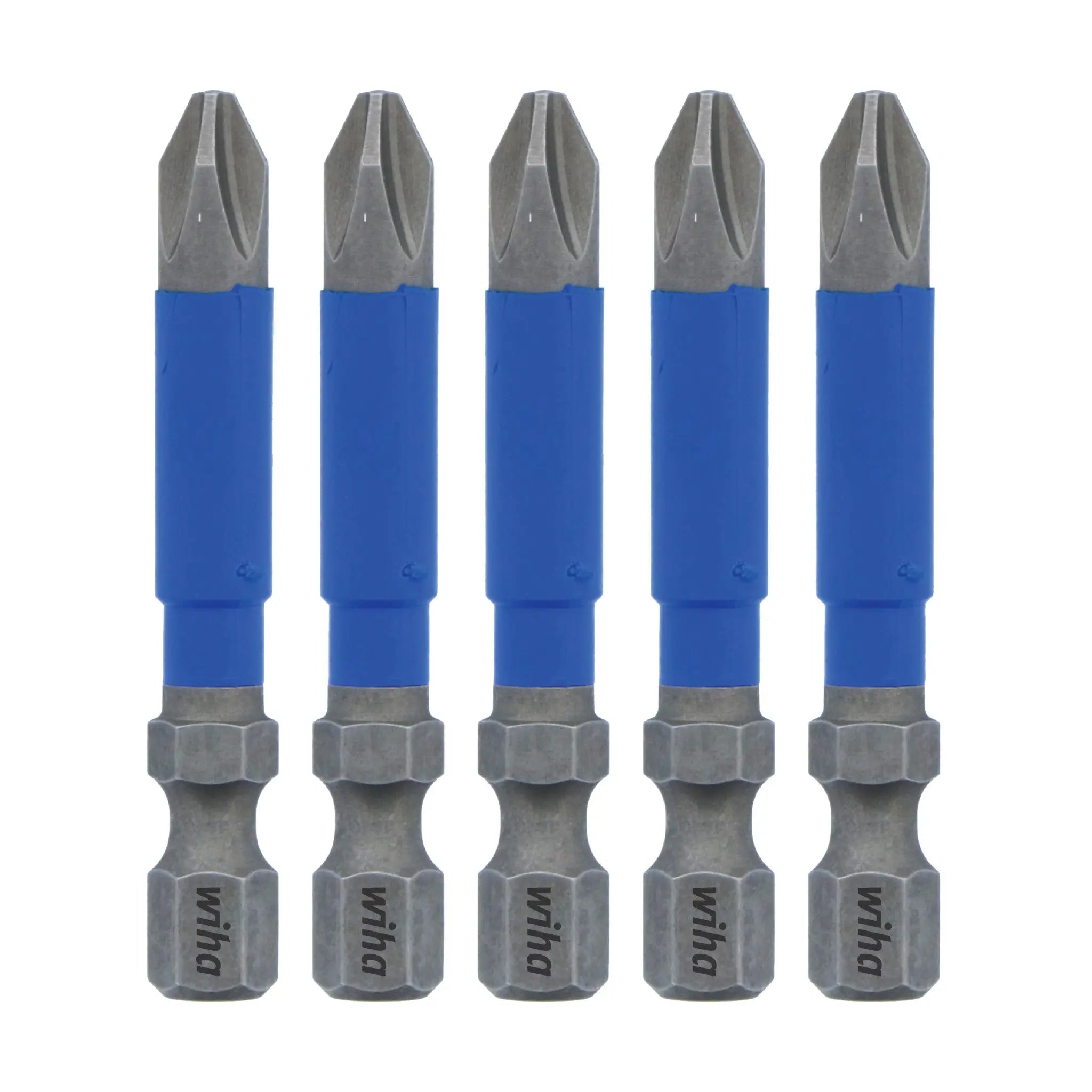 Wiha Set of 5 Phillips Terminator Blue Impact Bits, PH2 x 2 in - WI 70269 Wiha