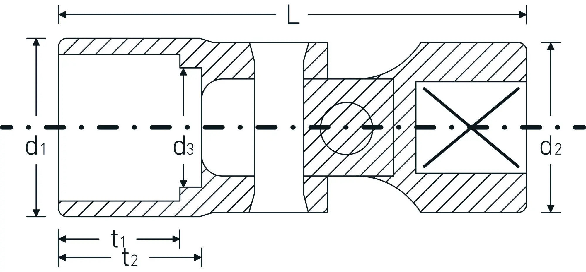 Stahlwille 3/8 in Drive Bi-Hexagon Uniflex Socket, 5/8 in - ST 02440036 Stahlwille
