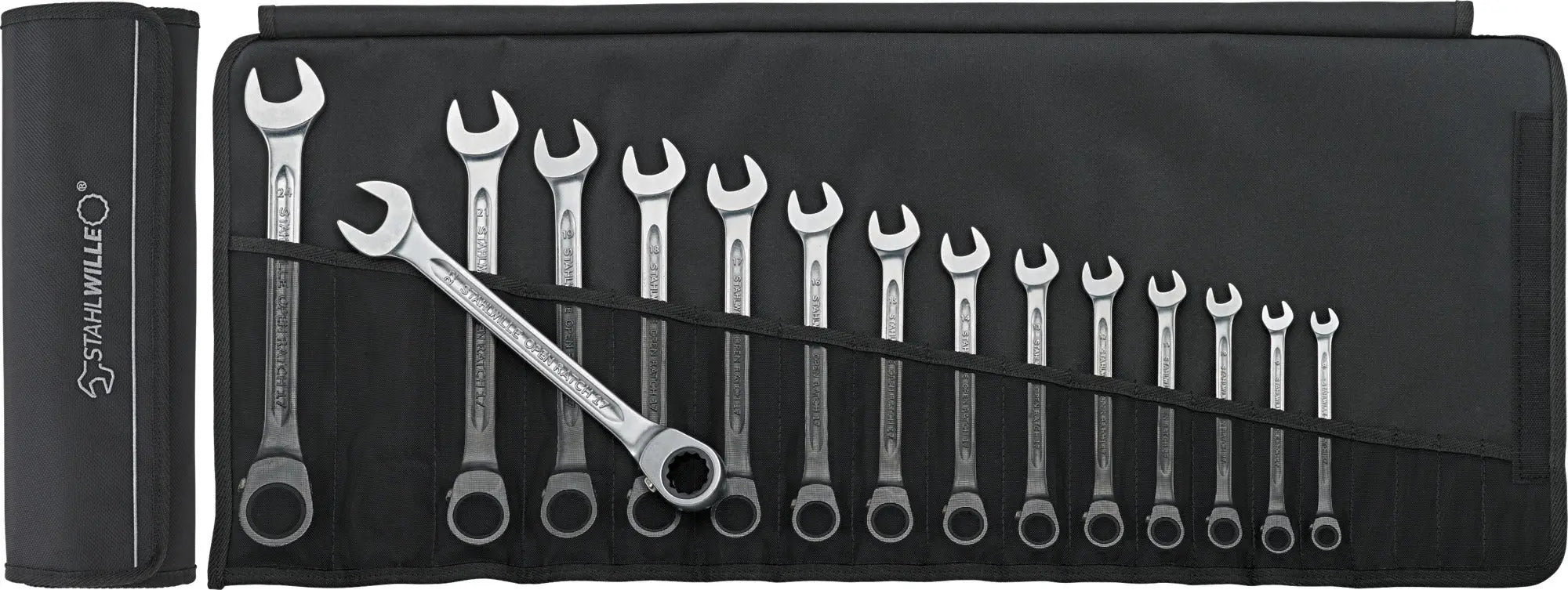 Stahlwille Set of 15 Combination Ratchet Wrench, 8 - 24mm - ST 96411715 Stahlwille