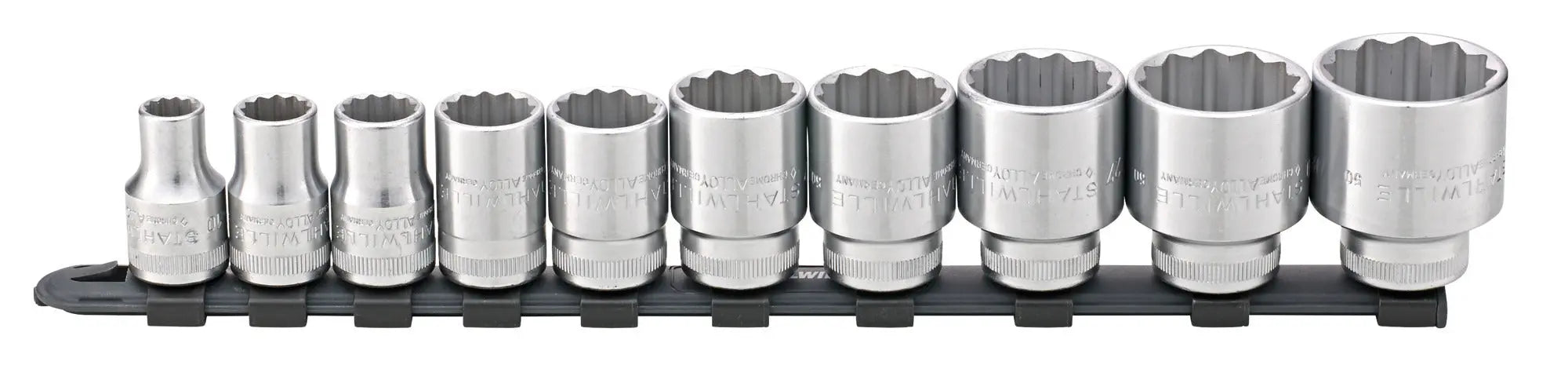 Stahlwille Set of 10 1/2 in Drive Socket with Clip Bar - ST 96053010 Stahlwille
