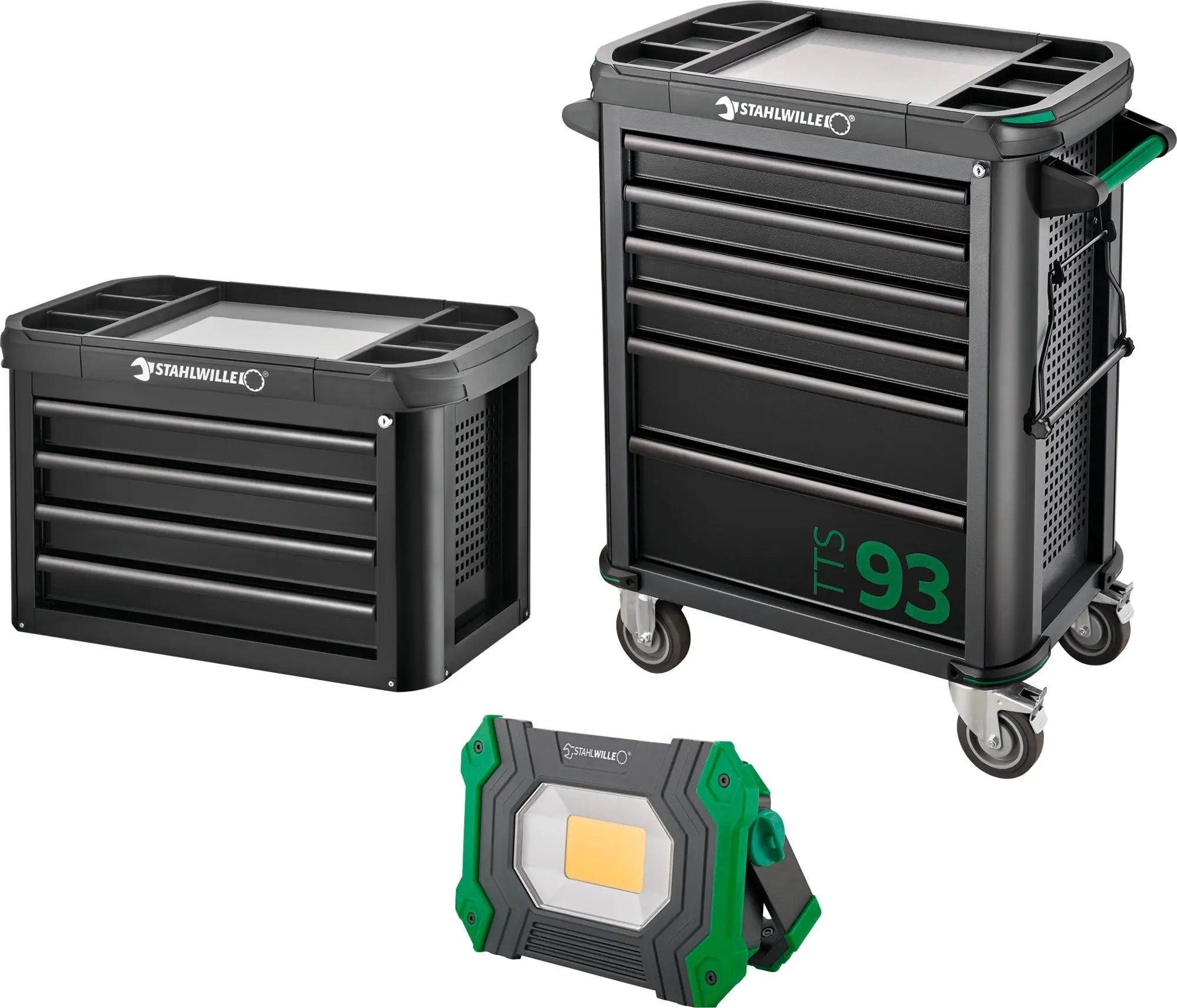 Stahlwille Tool Trolley 93/6 A with Top Box and Work Spotlight - ST 98830196 Stahlwille