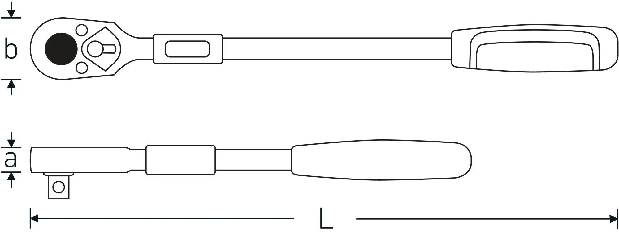 Stahlwille 1/2 in Drive Telescopic Ratchet - ST 13160000 Stahlwille