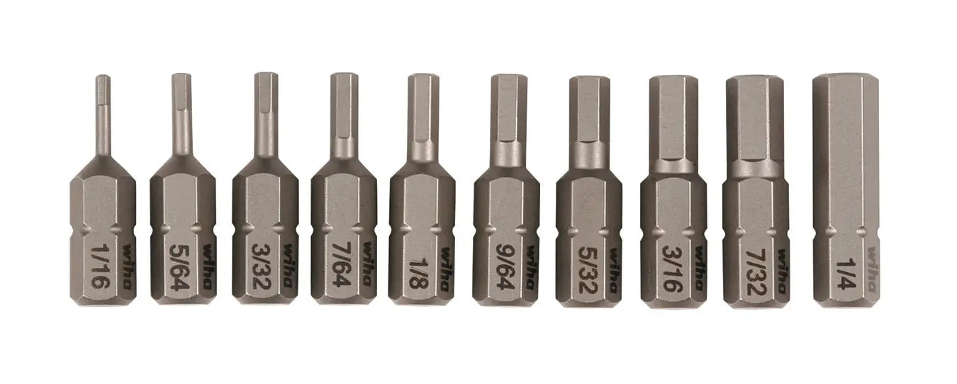 Wiha 72596, Hex Inch Blister Pack Bit Set Wiha