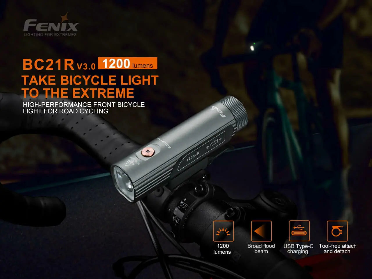 Fenix 1200 Lumen Rechargeable Bike Light - F FX-BC21RV3 Fenix