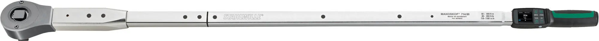 Stahlwille MANOSKOP Electromechanical Angle Torque Wrench with Insert Ratchet, 65 - 650 Nm - ST 96501080 Stahlwille