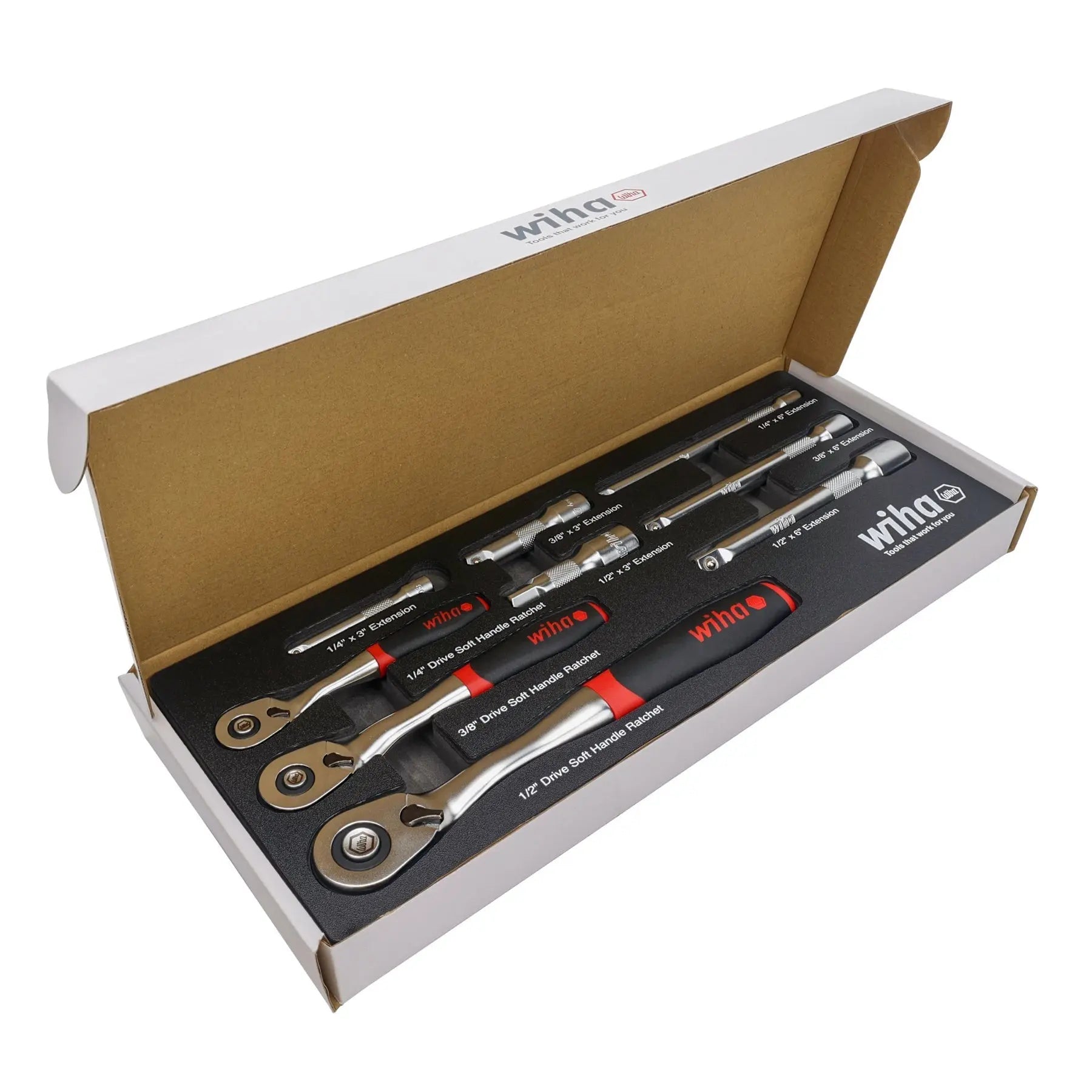 Wiha Set of 9 SoftFinish Ratchets with Tray - WI 33388 Wiha