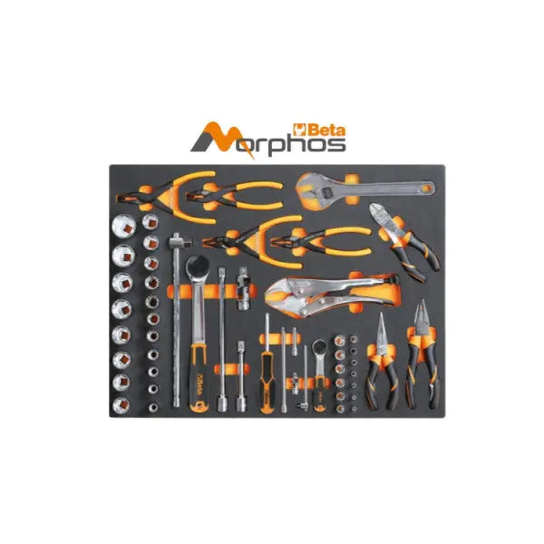 Beta Tools Set of 58 Electrotechnical Insulated Maintenance Tools with EVA Foam Tray, 1000V - BT 024504271 