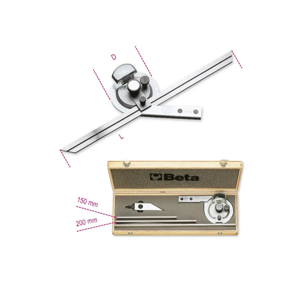 Beta Tools (Article# 1678/C3) Bevel Protractor Made from INOX Stainless Steel - BT 16780030 Beta Tools