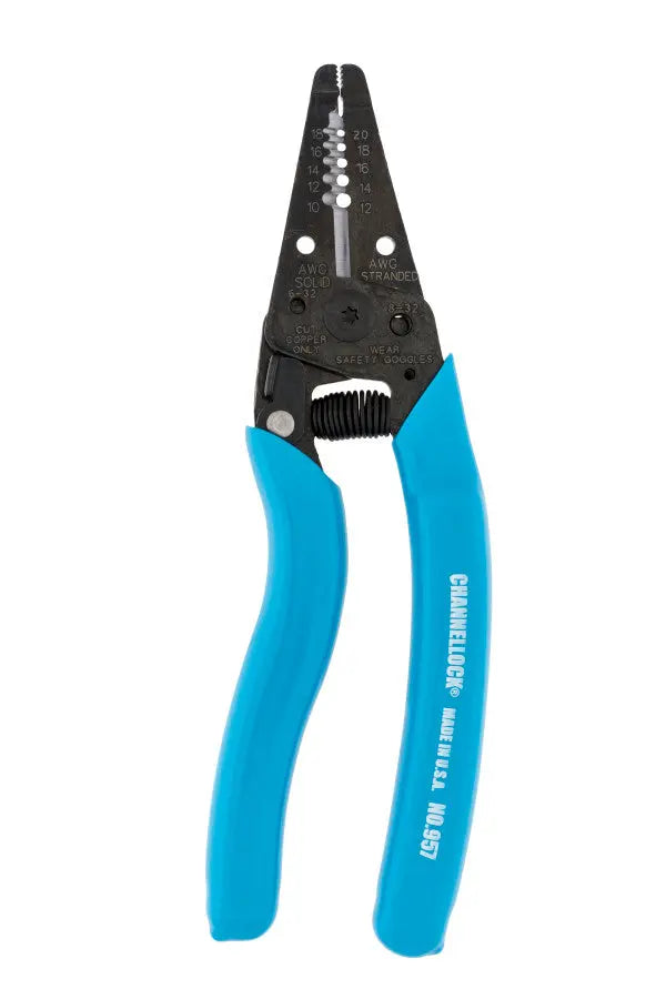Channellock 10-20 AWG Strip, Cut, Curved Wire Stripper, 7 in - CL 957 Wire Stripper Channellock