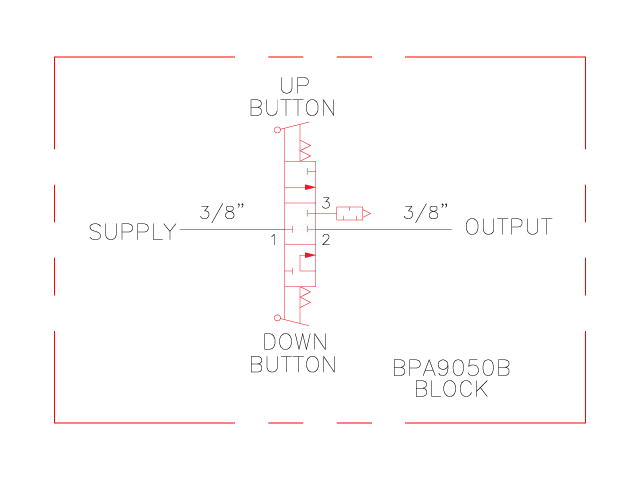 Knight Global Pneumatic Control Handle, (2) Thumb Levers, (1) 2-Button, 2-Way Valves - KG BPA9300