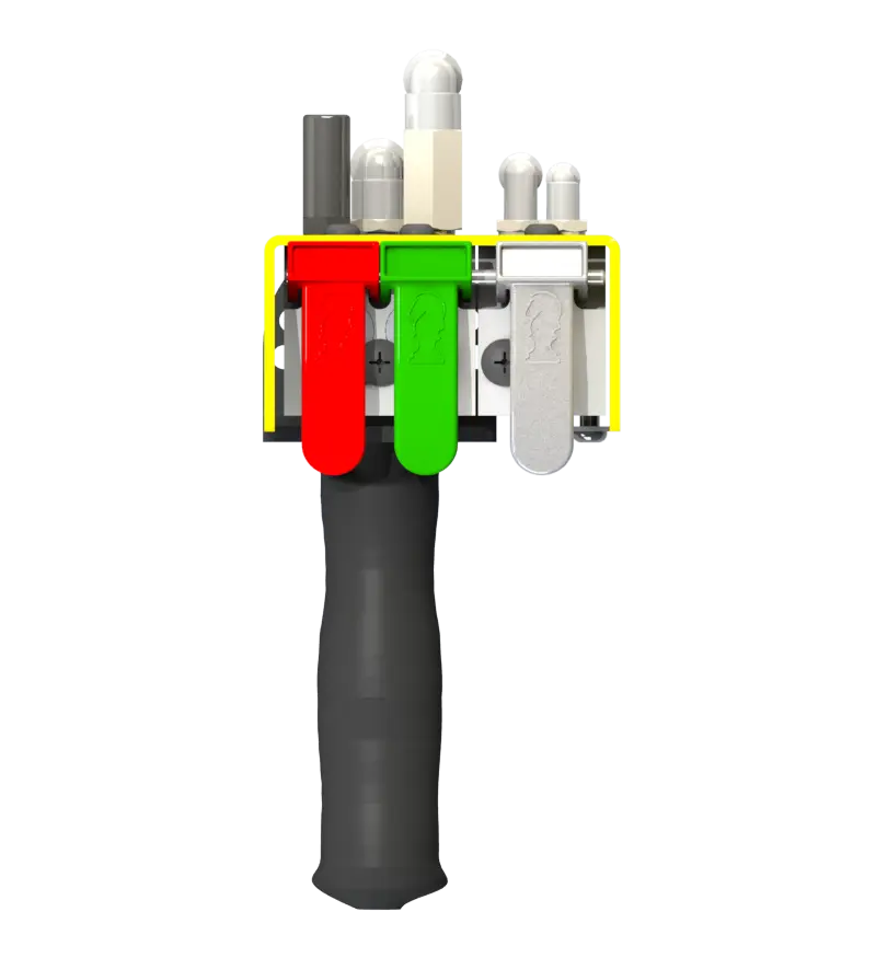 Knight Global Pneumatic Control Handle, (3) Thumb Levers, (1) 2-Button, 2-Way Valves - KG BPA9340 Knight Global