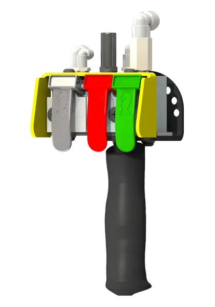 Knight Global Pneumatic Control Handle, (3) Thumb Levers, (1) 1-Button, 3-Way Valves - KG BPA9430 Knight Global
