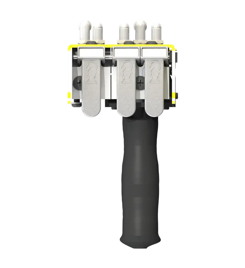 Knight Global Pneumatic Control Handle with Pneumatic Trigger, (3) Thumb Levers, (1) 2-Button, (1) 4-Way Valves - KG BPTA9410 Knight Global