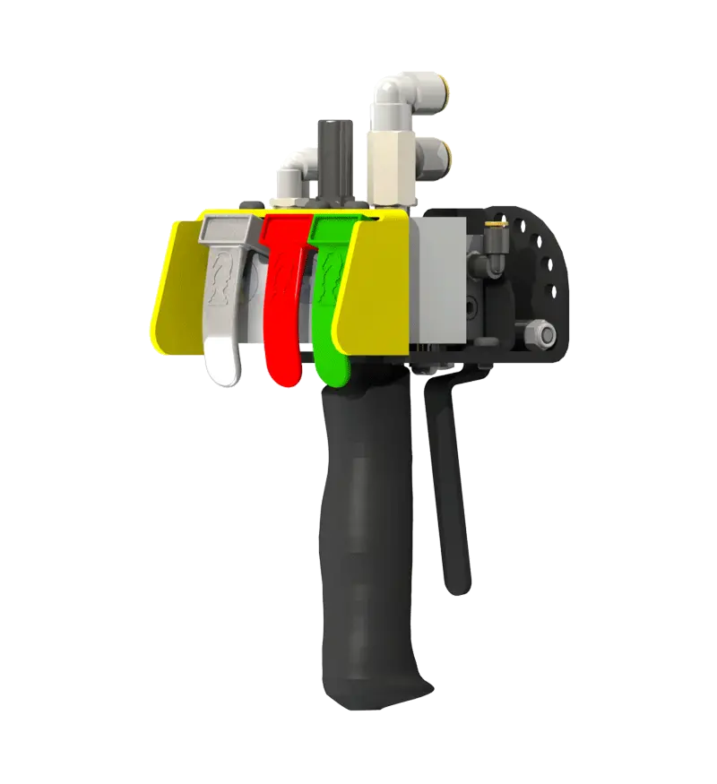 Knight Global Pneumatic Control Handle with Pneumatic Trigger, (3) Thumb Levers, (1) 1-Button - KG BPTA9430 Knight Global