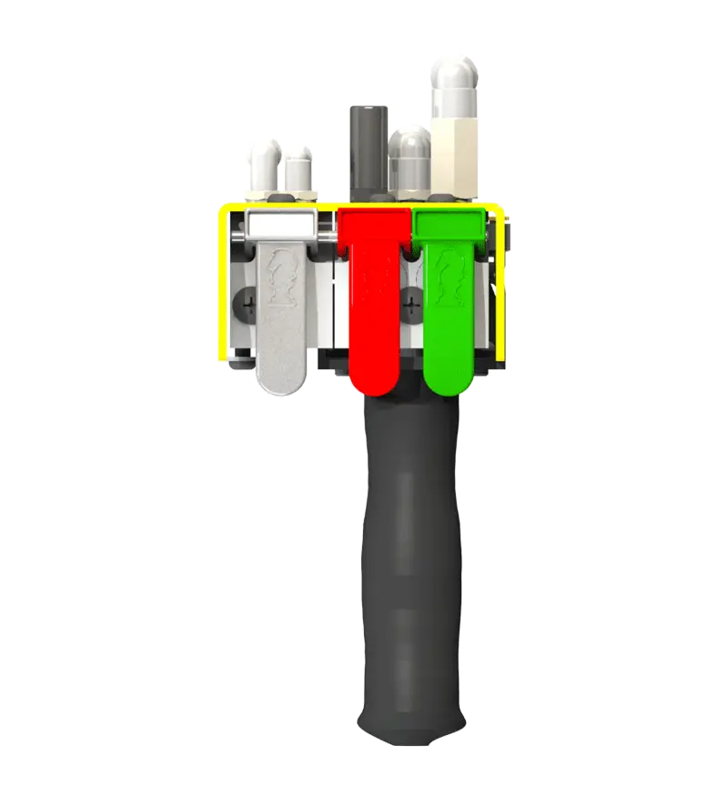 Knight Global Pneumatic Control Handle with Pneumatic Trigger, (3) Thumb Levers, (1) 1-Button - KG BPTA9430 Knight Global